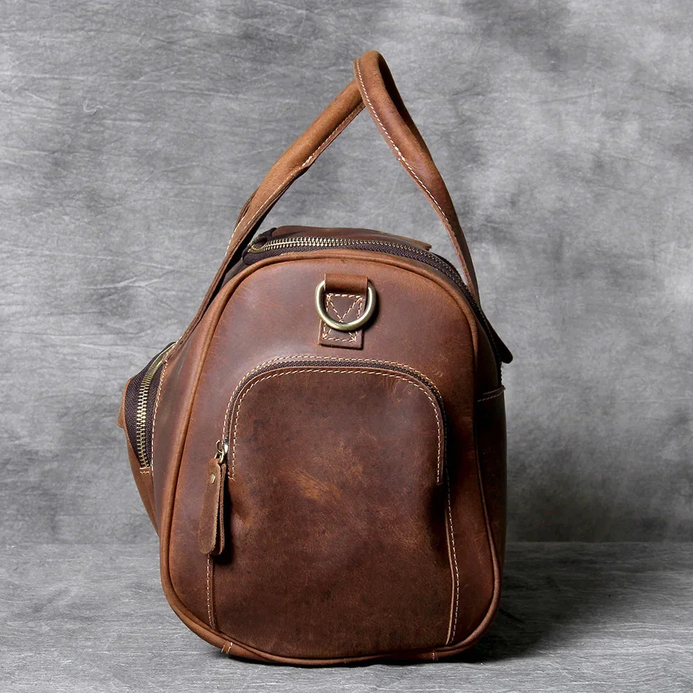 Men’s Leather Duffle Bag - Carry-On Weekender