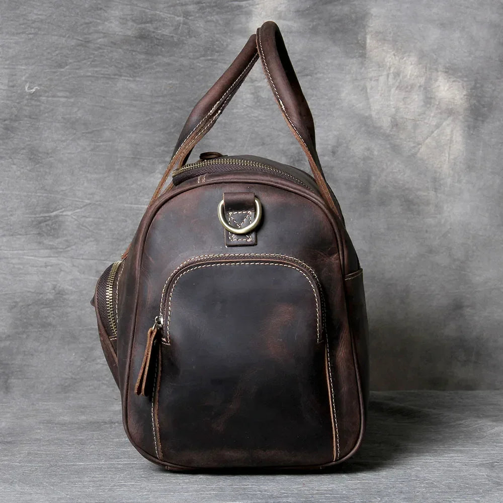 Men’s Leather Duffle Bag - Carry-On Weekender