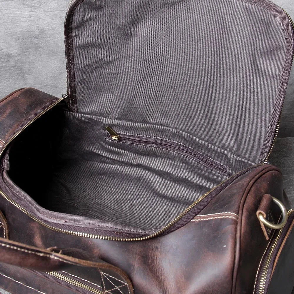 Men’s Leather Duffle Bag - Carry-On Weekender