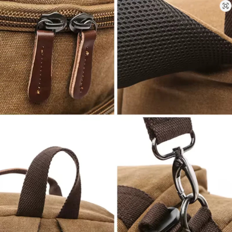 Men’s Canvas Backpack - Convertible 2-Way Carry Bag