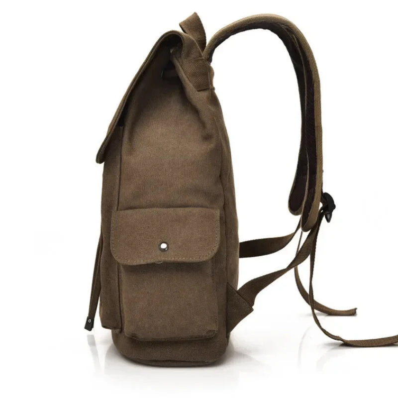 Men’s Canvas Backpack - 18L Vintage Flap-Top Daypack
