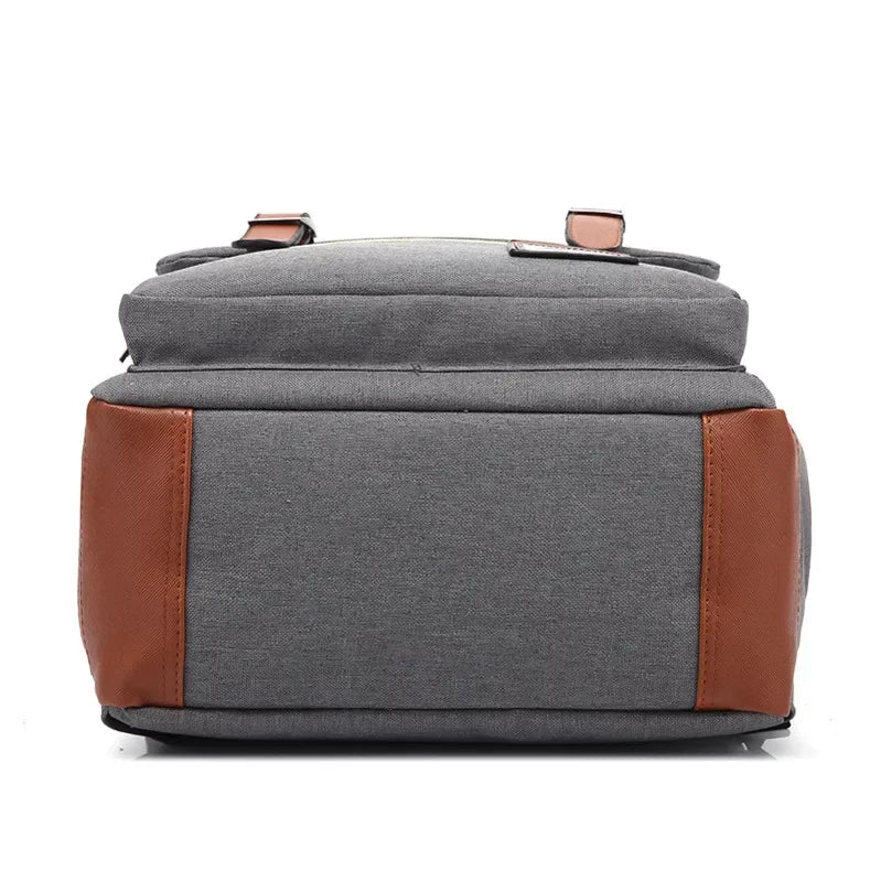 Slim Canvas Commuter Daypack - 17L Two-Buckle Flap Backpack
