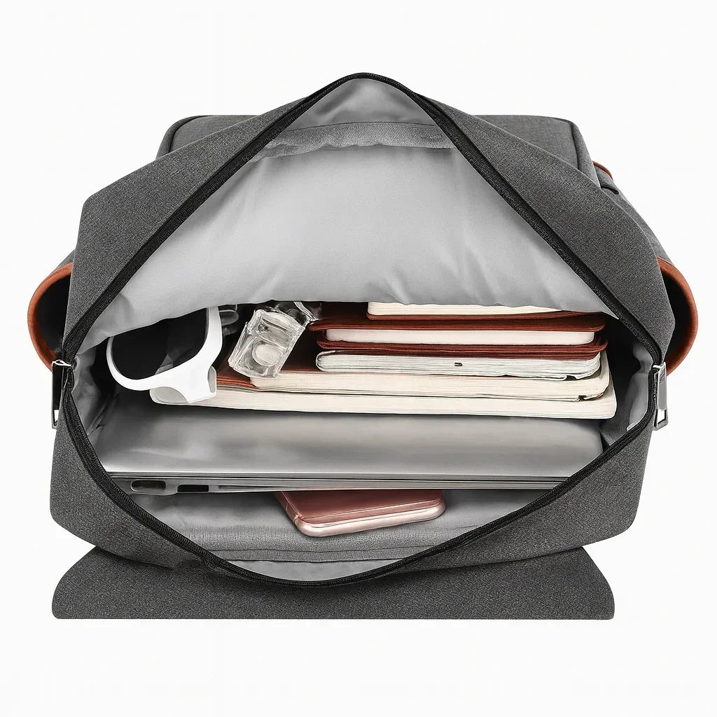 Slim Canvas Commuter Daypack - 17L Two-Buckle Flap Backpack