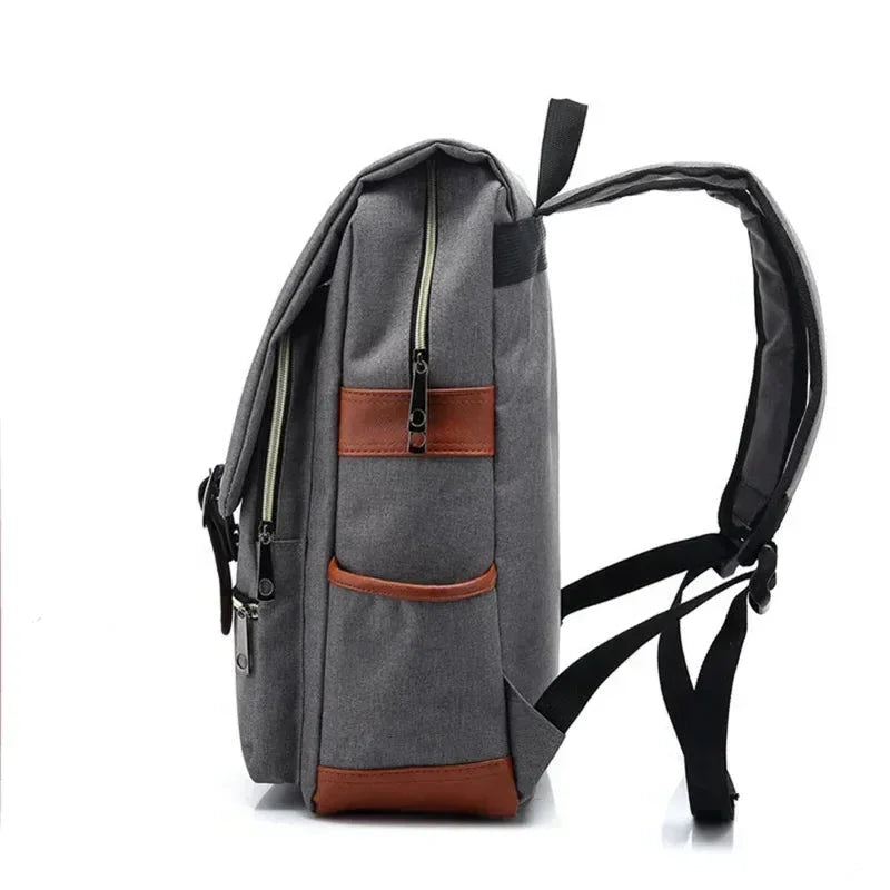 Slim Canvas Commuter Daypack - 17L Two-Buckle Flap Backpack