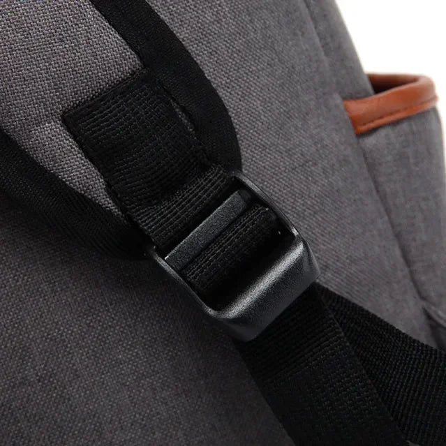 Slim Canvas Commuter Daypack - 17L Two-Buckle Flap Backpack