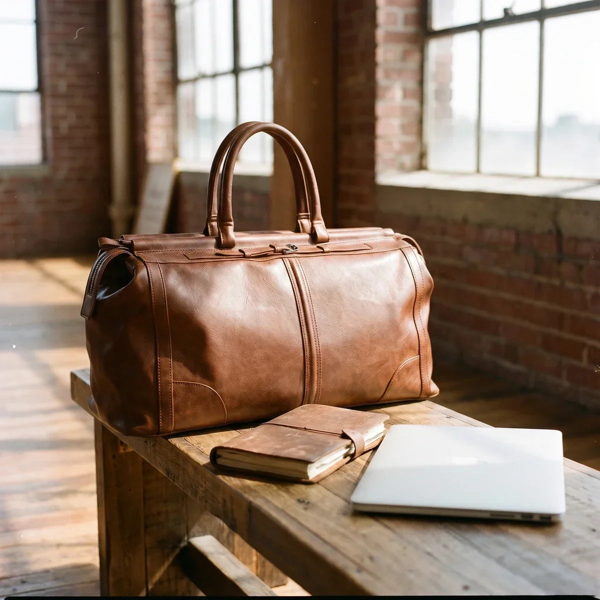 Men’s Vegan Leather Duffle Bag Doctor Style Weekender