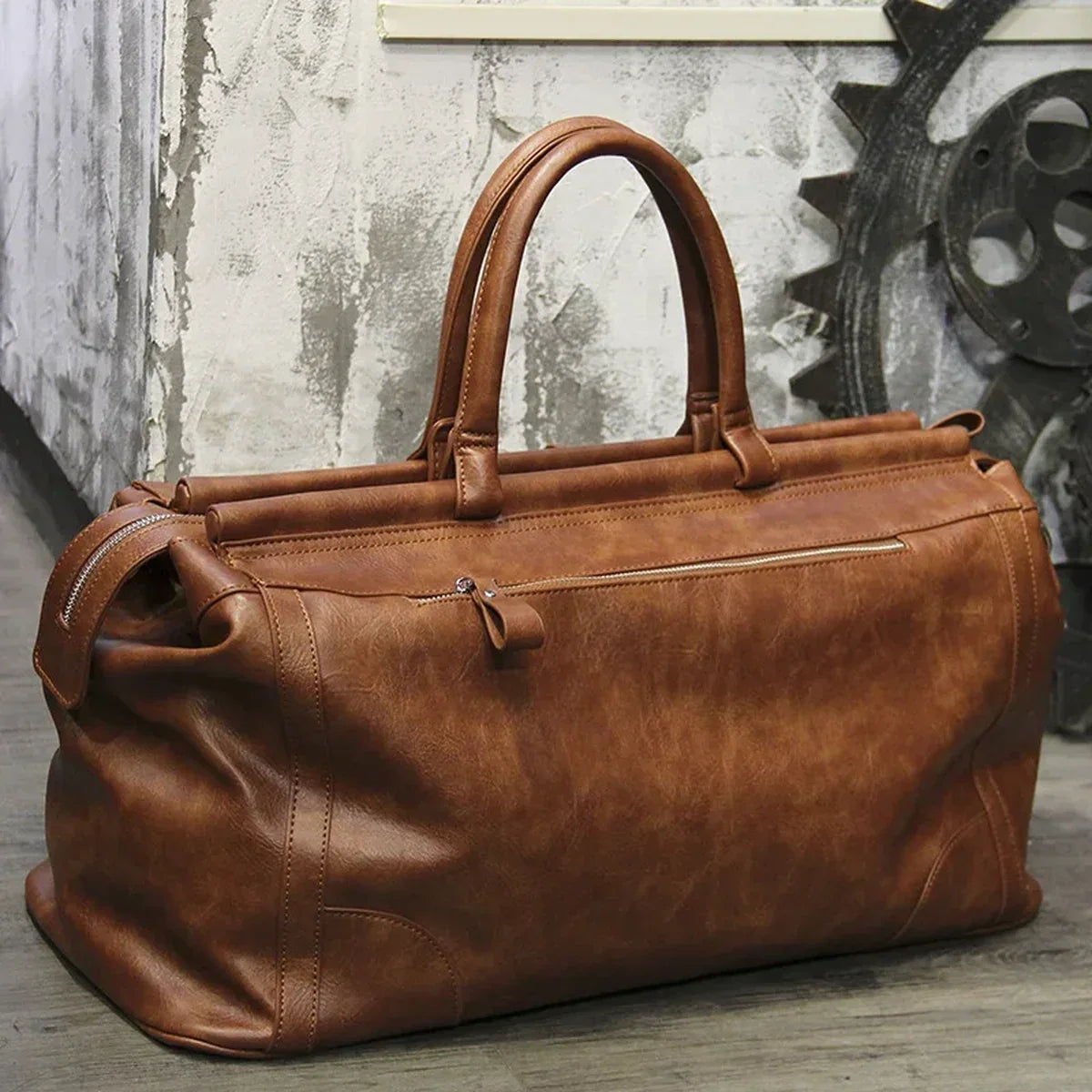 Men’s Vegan Leather Duffle Bag Doctor Style Weekender