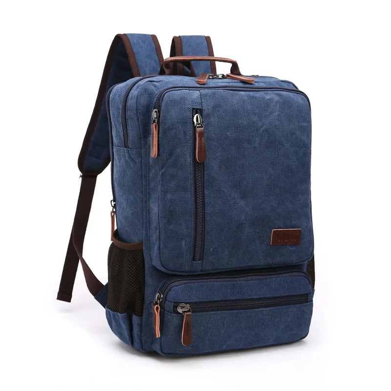 Men’s Canvas Backpack - Front Organizer Pocket Rucksack