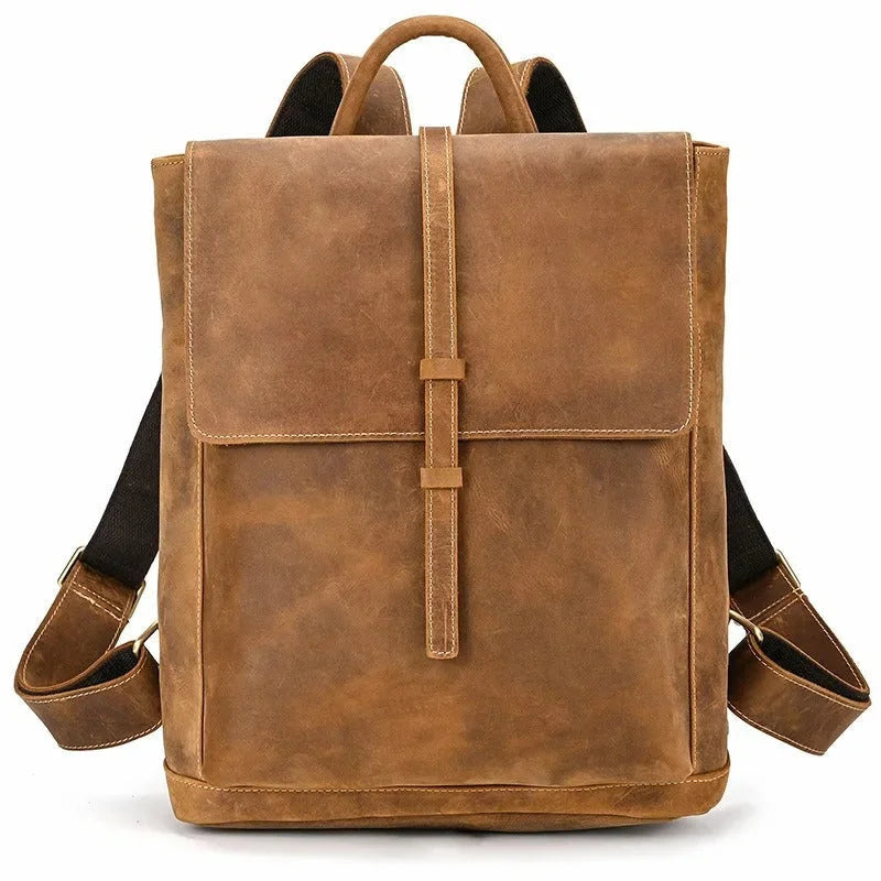Vintage Full‑Grain Leather Backpack – Work & Everyday Carry