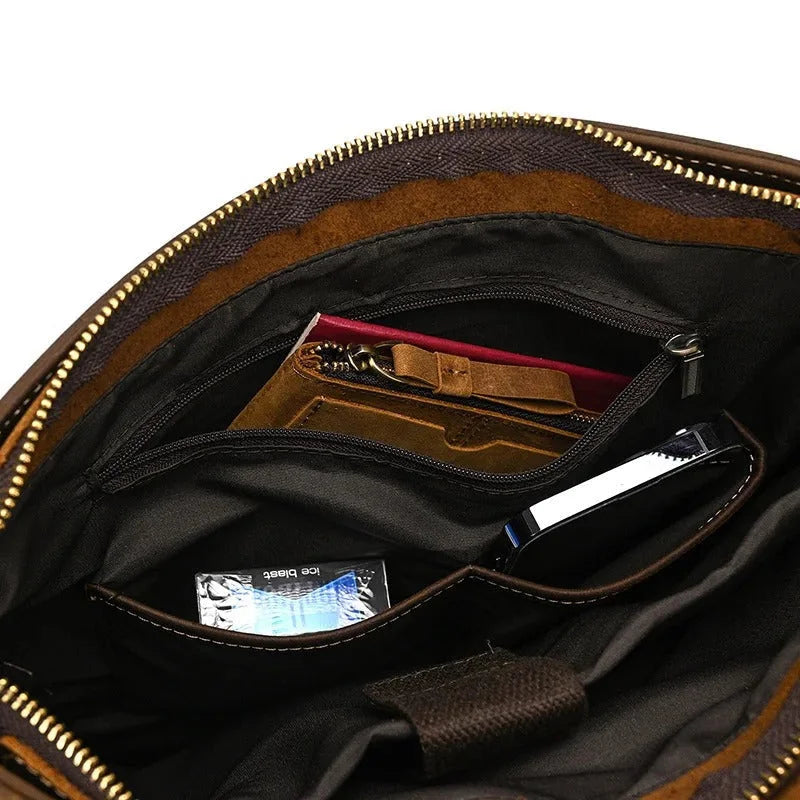 Vintage Full‑Grain Leather Backpack – Work & Everyday Carry