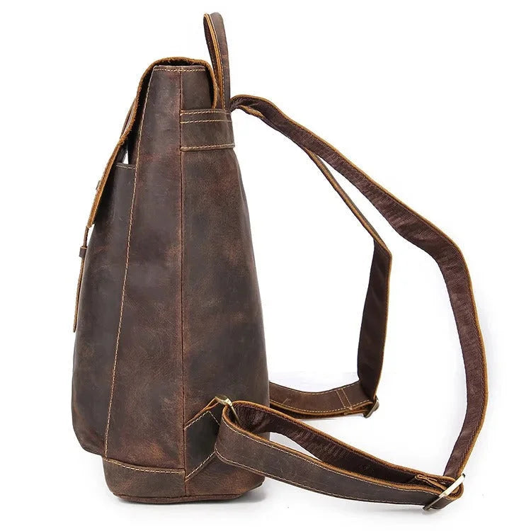 Vintage Full‑Grain Leather Backpack – Work & Everyday Carry