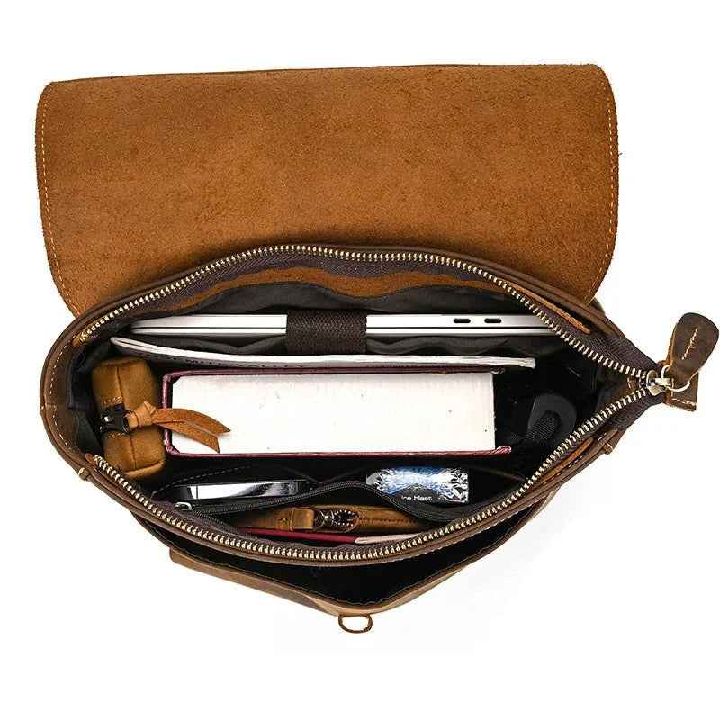 Vintage Full‑Grain Leather Backpack – Work & Everyday Carry
