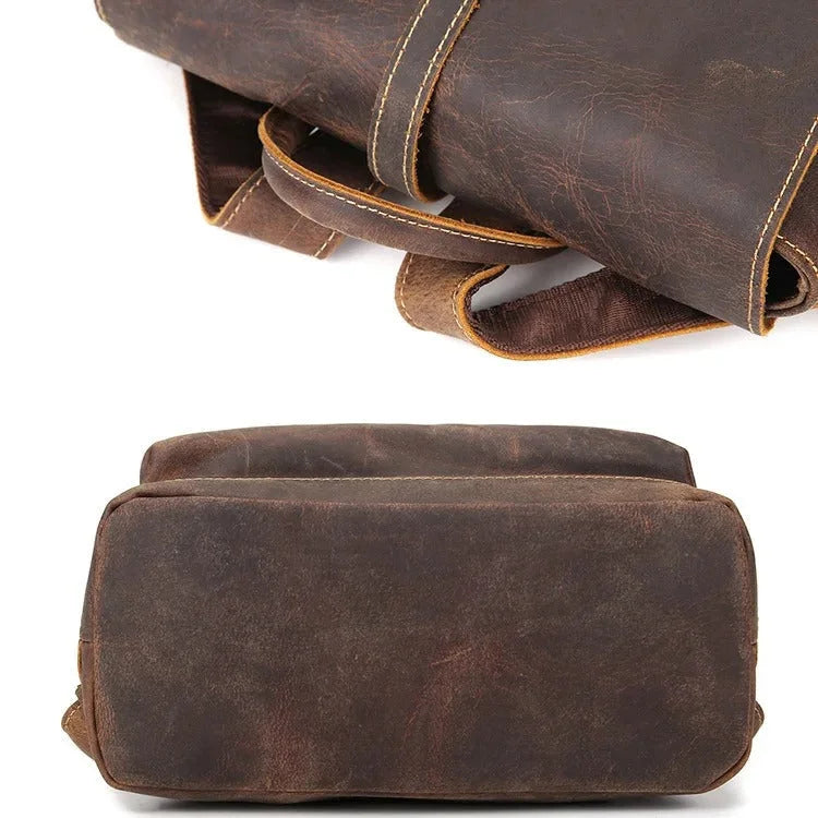 Vintage Full‑Grain Leather Backpack – Work & Everyday Carry