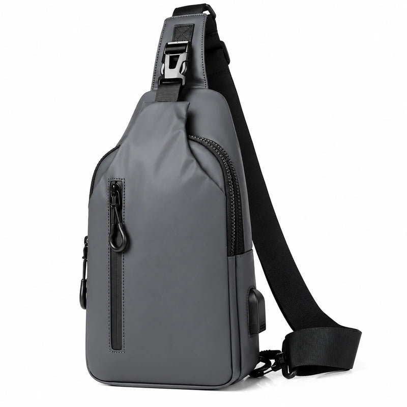 Water resistant Sling Bag – Compact for Commute & Travel Essentials - Gray