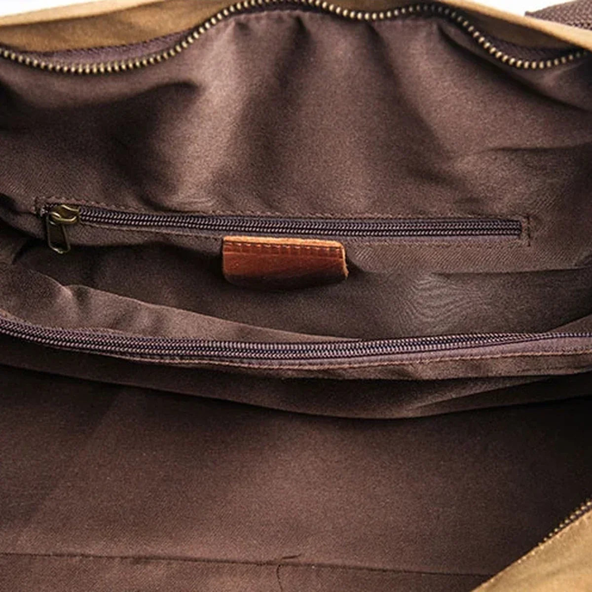 Waxed Canvas Duffle Bag - Leather Trim Weekender Travel Bag