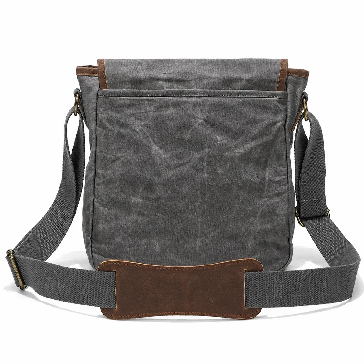 Waxed Canvas Vertical Messenger Bag for Men