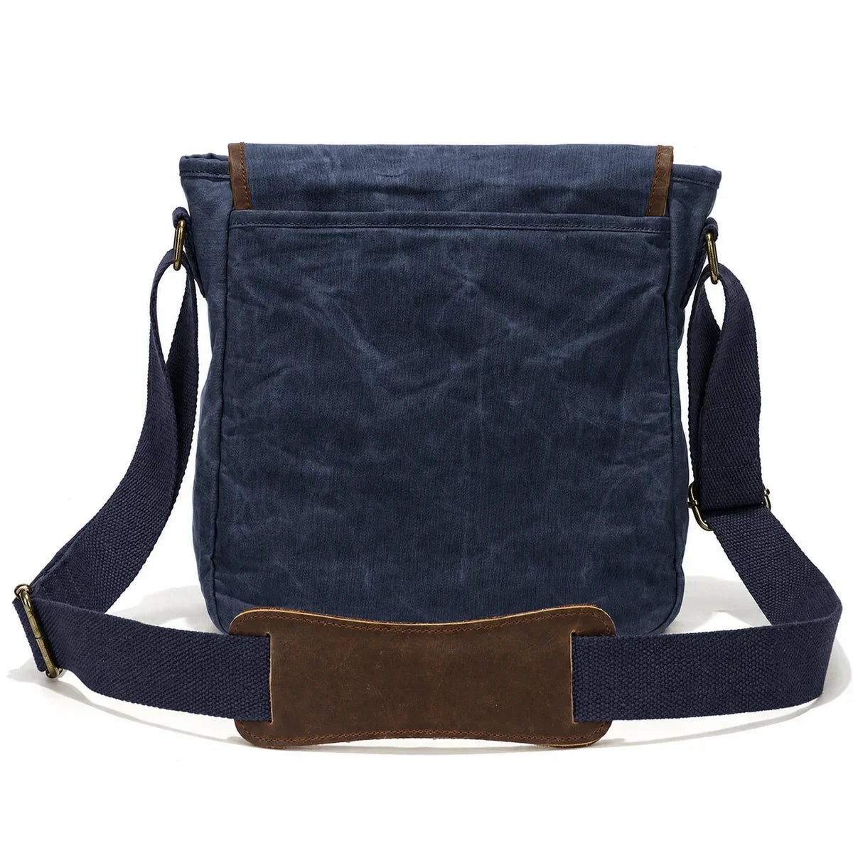 Waxed Canvas Vertical Messenger Bag for Men