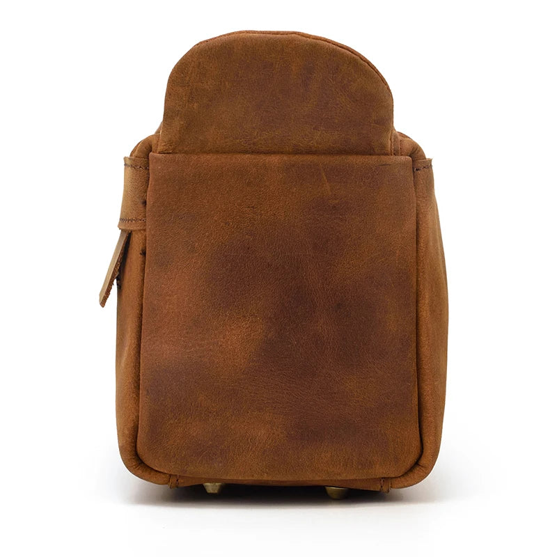 Men’s Leather Toiletry Bag – Compact Travel Dopp Kit