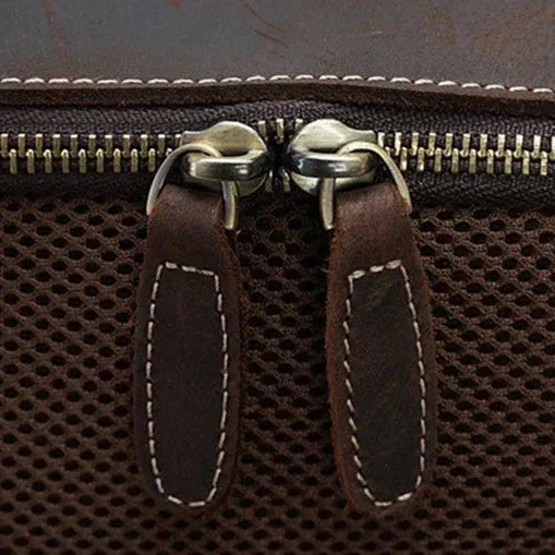 Brown Leather Backpack – Slim Backpack with Luggage Sleeve