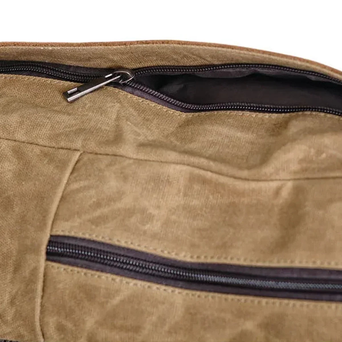 Slim Canvas Laptop Backpack with Leather Front Panel