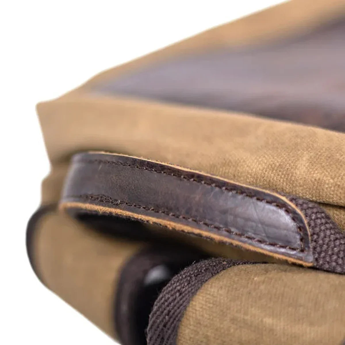 Slim Canvas Laptop Backpack with Leather Front Panel