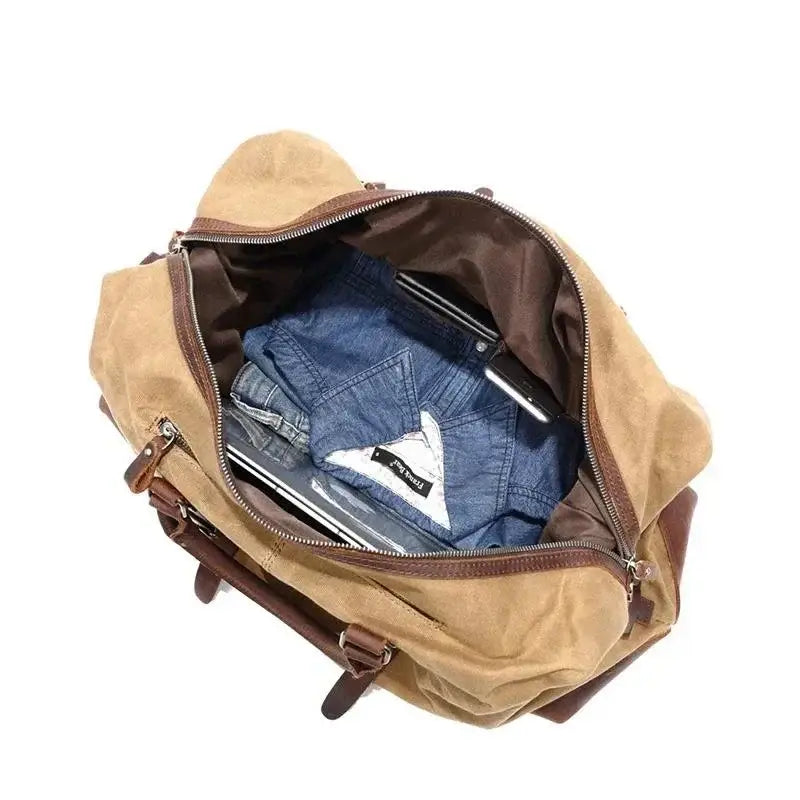 Men’s Canvas Duffle Bag – Multi-Pocket Weekend Travel Bag