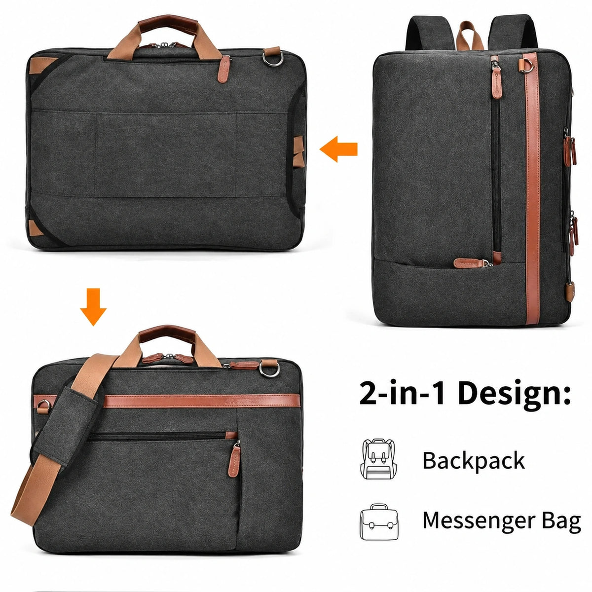 Convertible Laptop Backpack – 17.3 Inch Bag