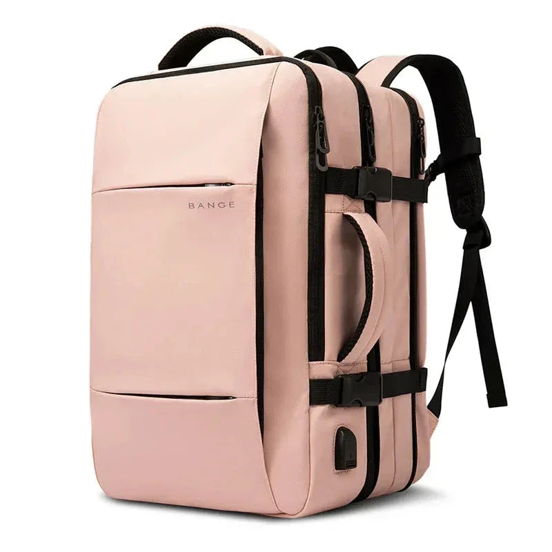 Expandable Travel Backpack – 22L to 37L Carry-On Bag - Pink