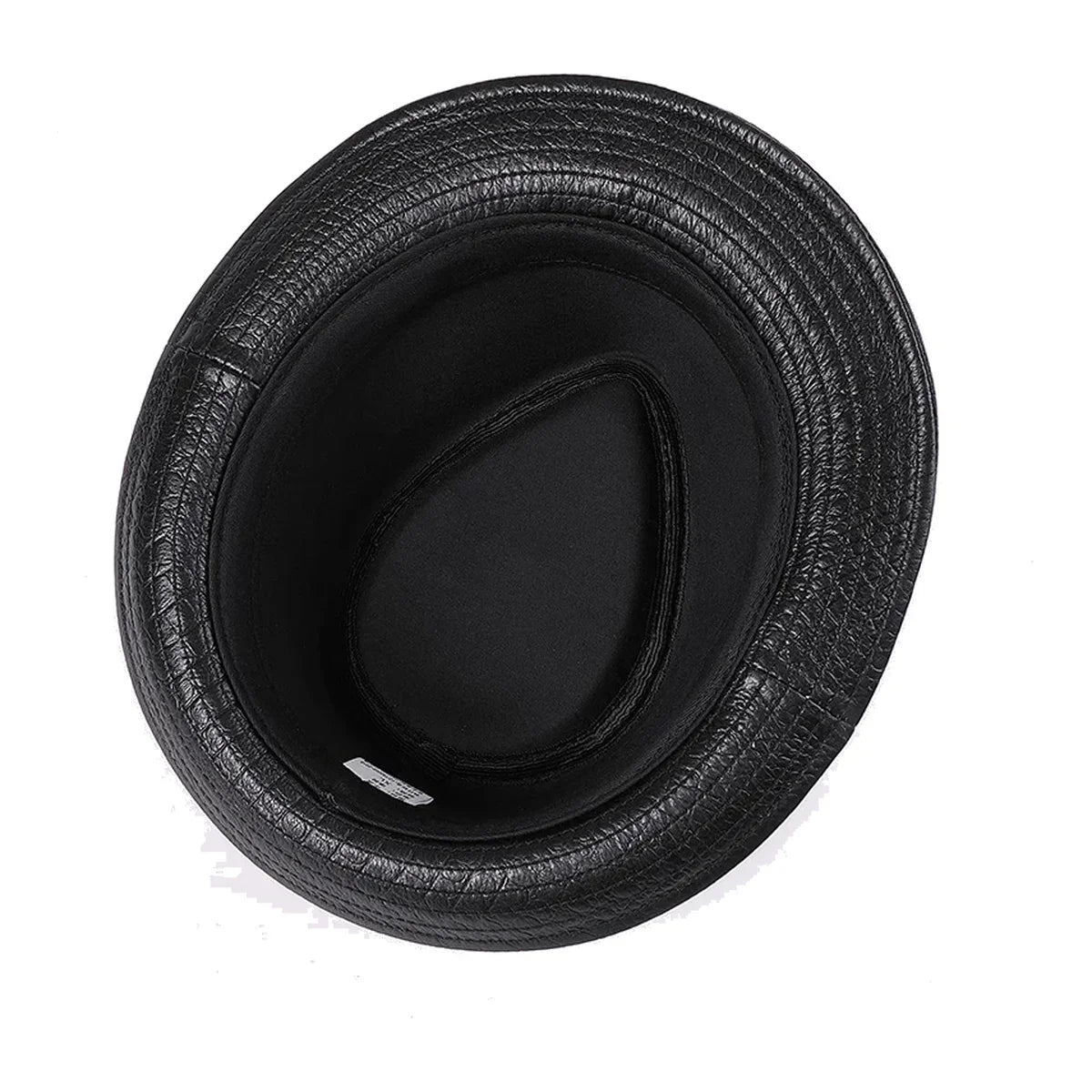 Genuine Leather Short Brim Fedora Hat