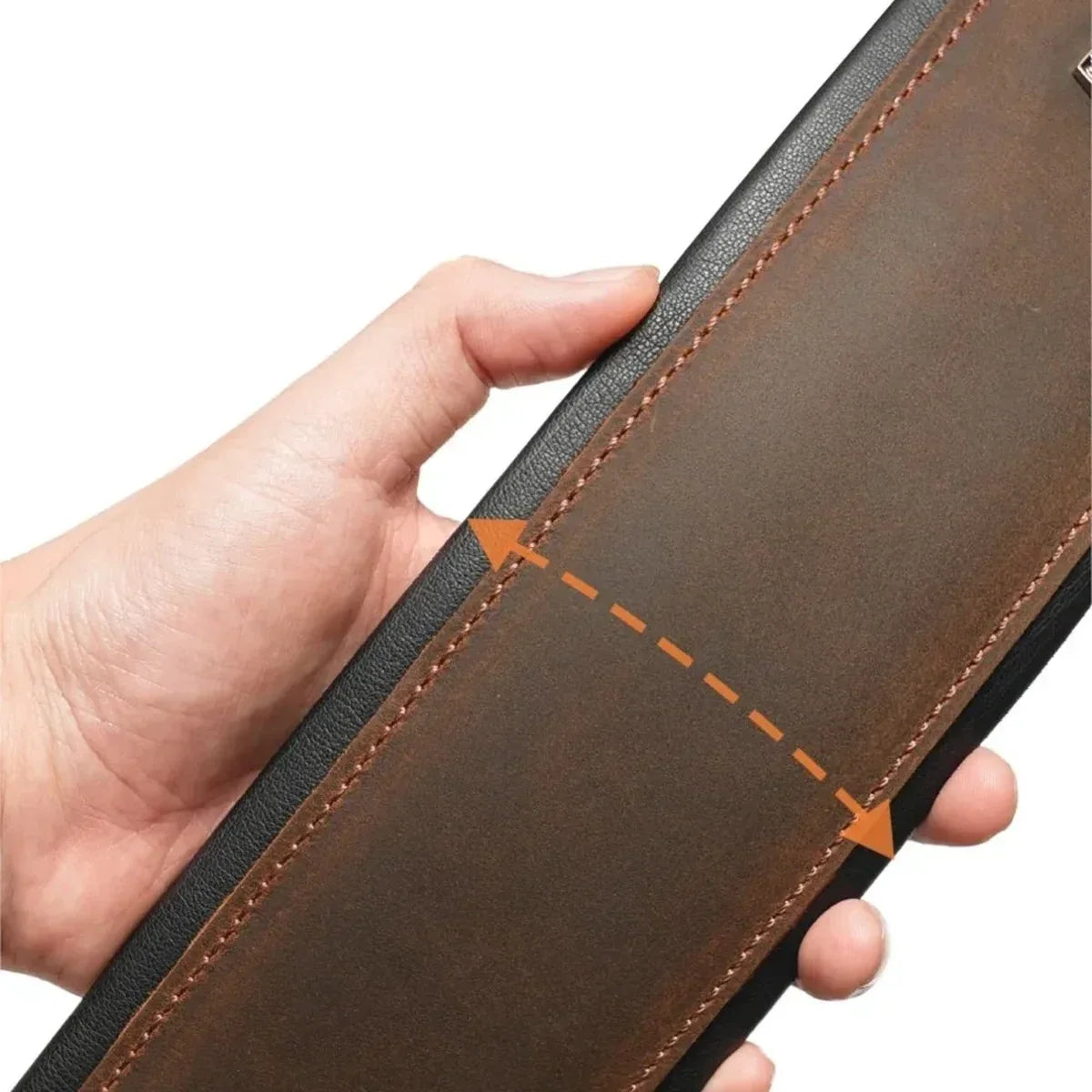 Men’s Padded Leather Guitar Strap Crazy Horse Cowhide for Gigs - Brown