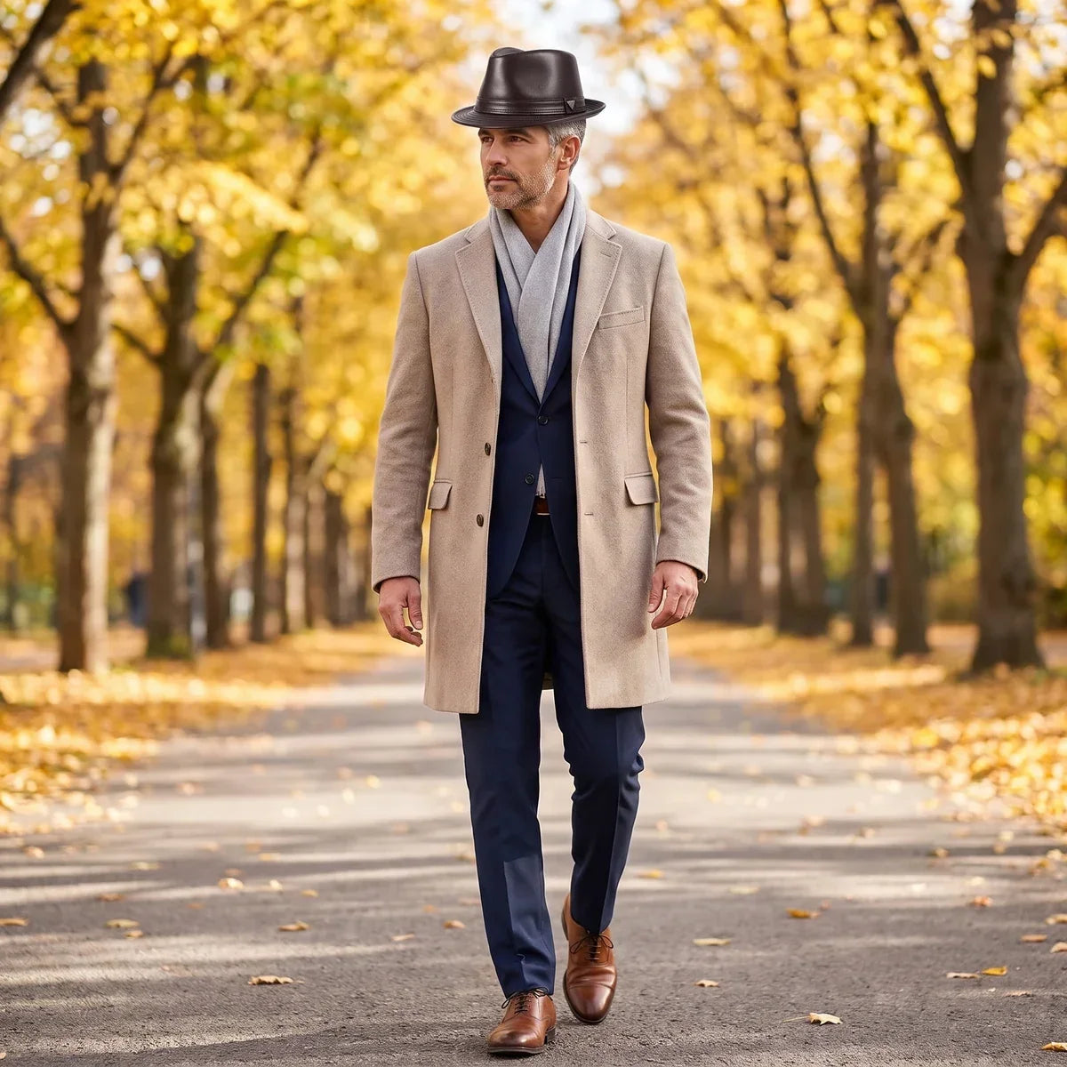 Genuine Leather Short Brim Fedora Hat