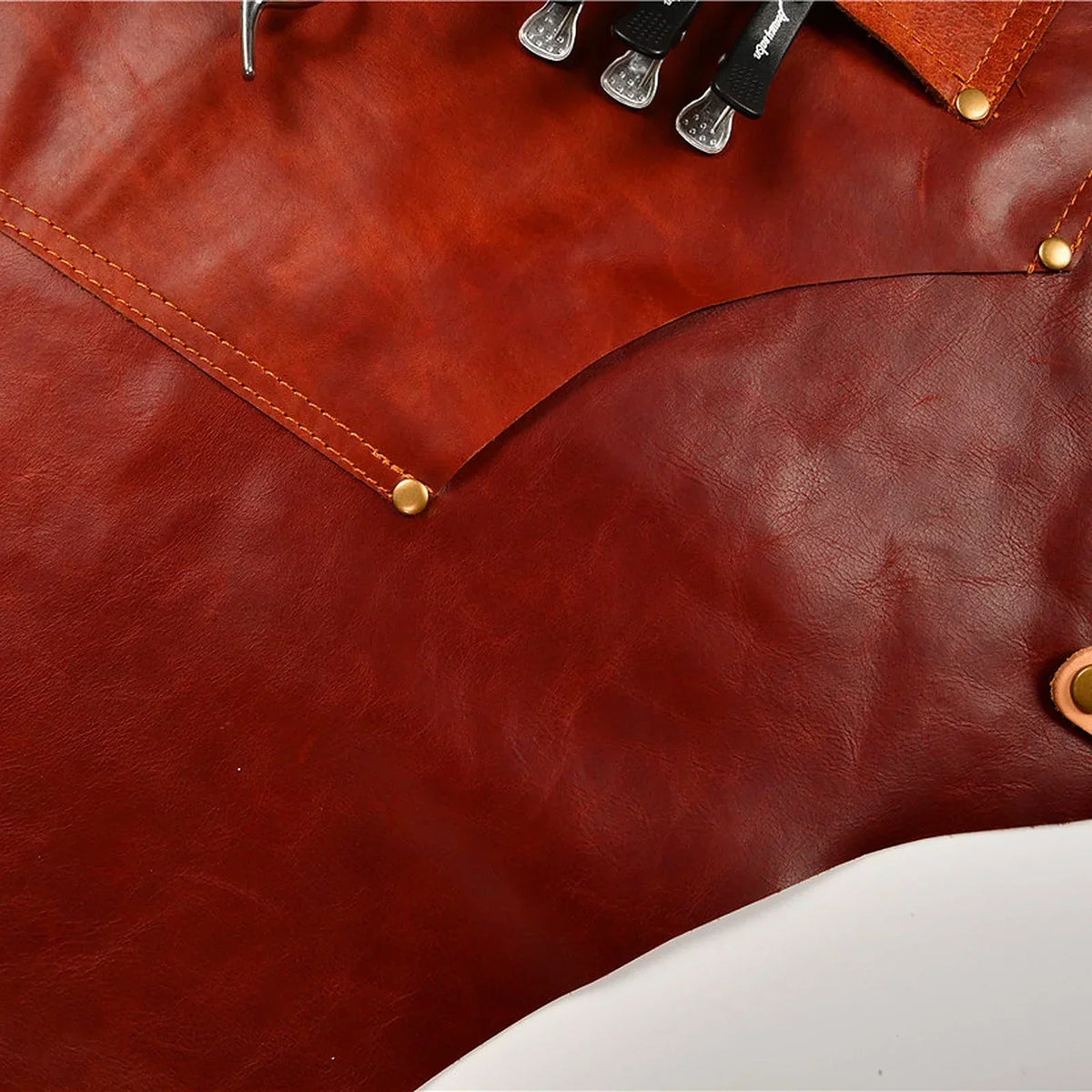 Leather Apron - Cowhide Workshop & BBQ Apron with Pockets - Brown