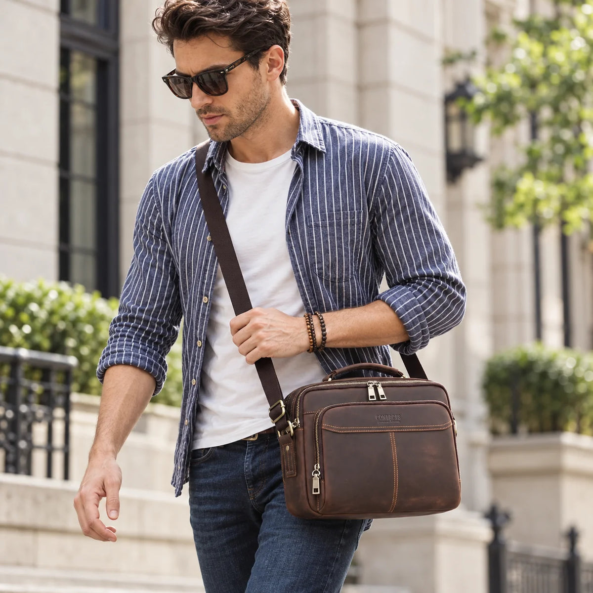 Compact Leather Briefcase for 11 Inch Tablet