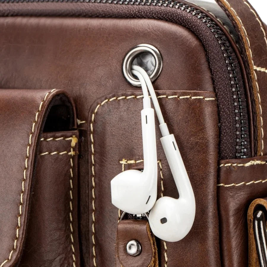 Leather Crossbody Bag for Men – Vertical Everyday Carry