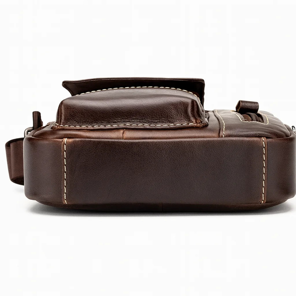 Leather Crossbody Bag for Men – Vertical Everyday Carry