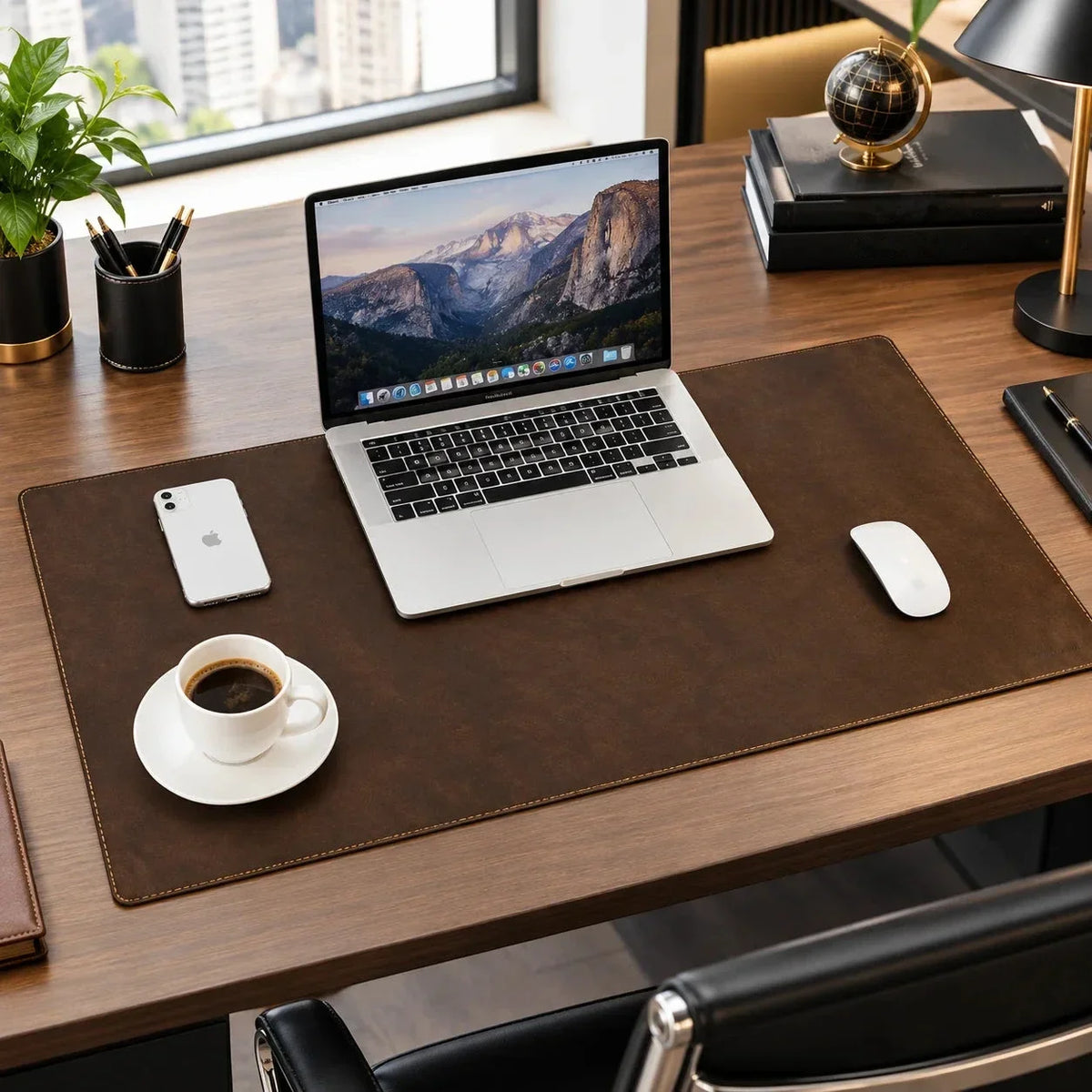 Leather Desk Mat - Genuine Cowhide Desk Pad & Mouse Pad