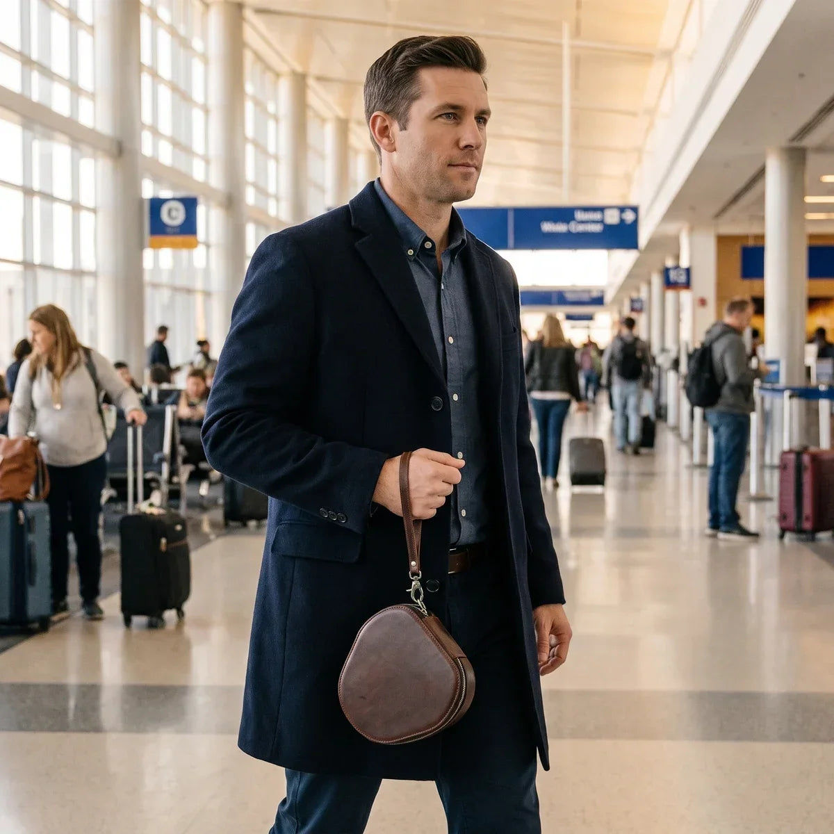 Leather Headphone Case for AirPods Max and Over-Ear Headphones - Coffee