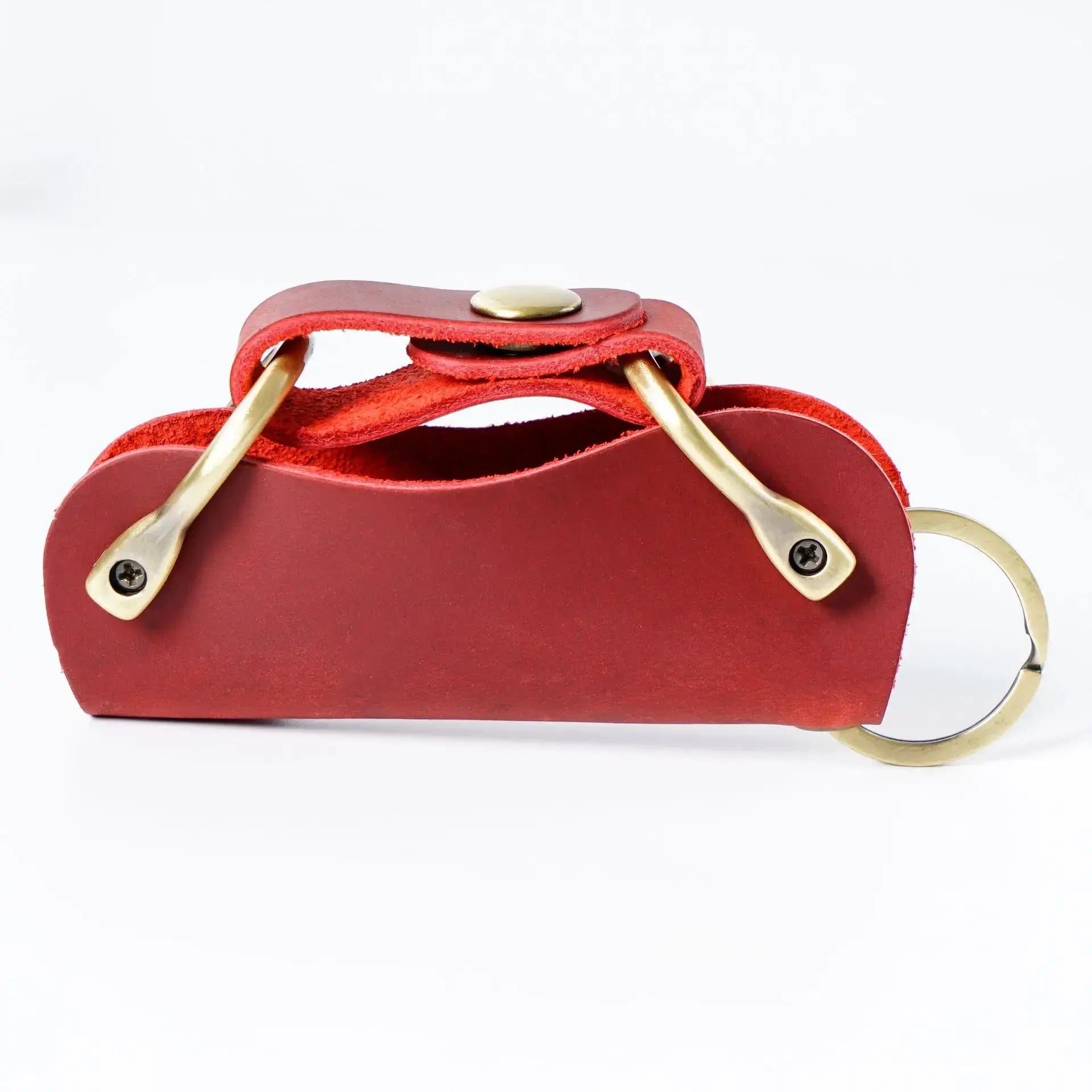 Leather Key Holder – Crazy Horse Key Organizer Case - Red