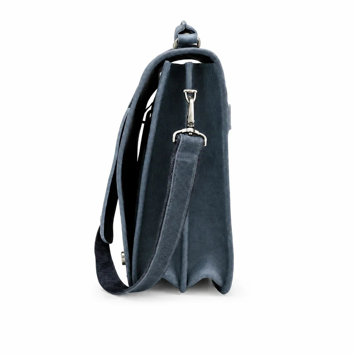 Leather Messenger Briefcase with Twist Locks
