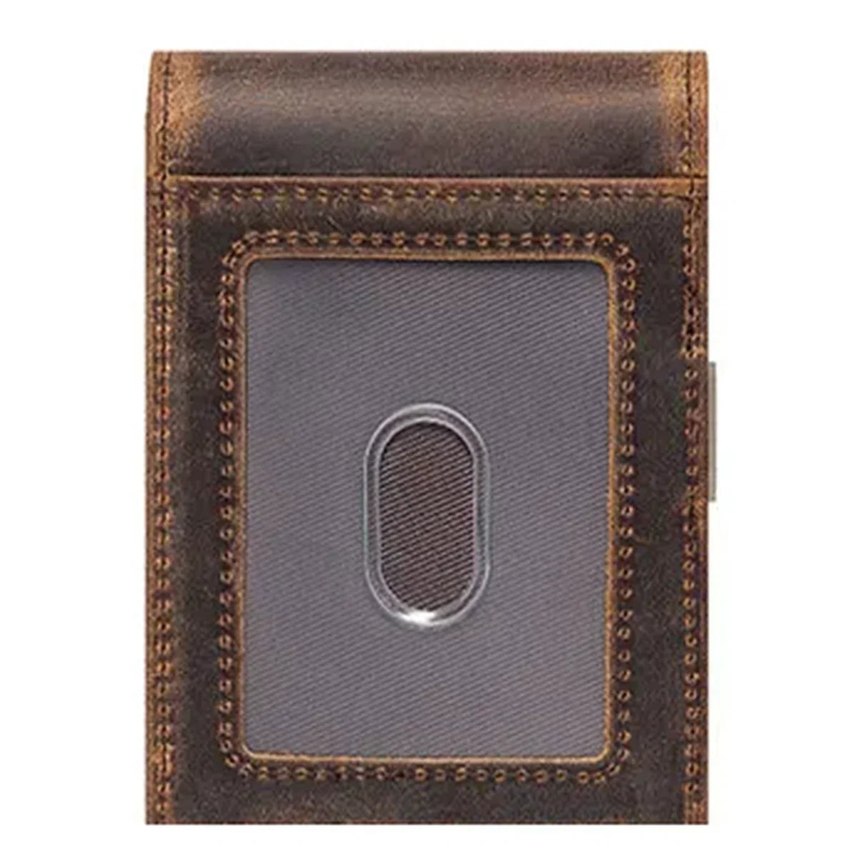 Leather Money Clip Wallet with Tracker Holder