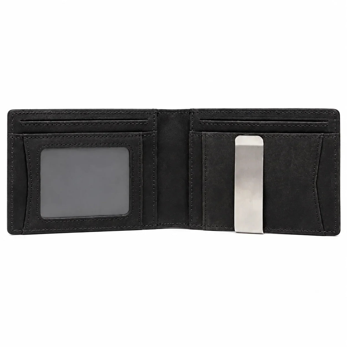 Leather Money Clip Wallet with Tracker Holder