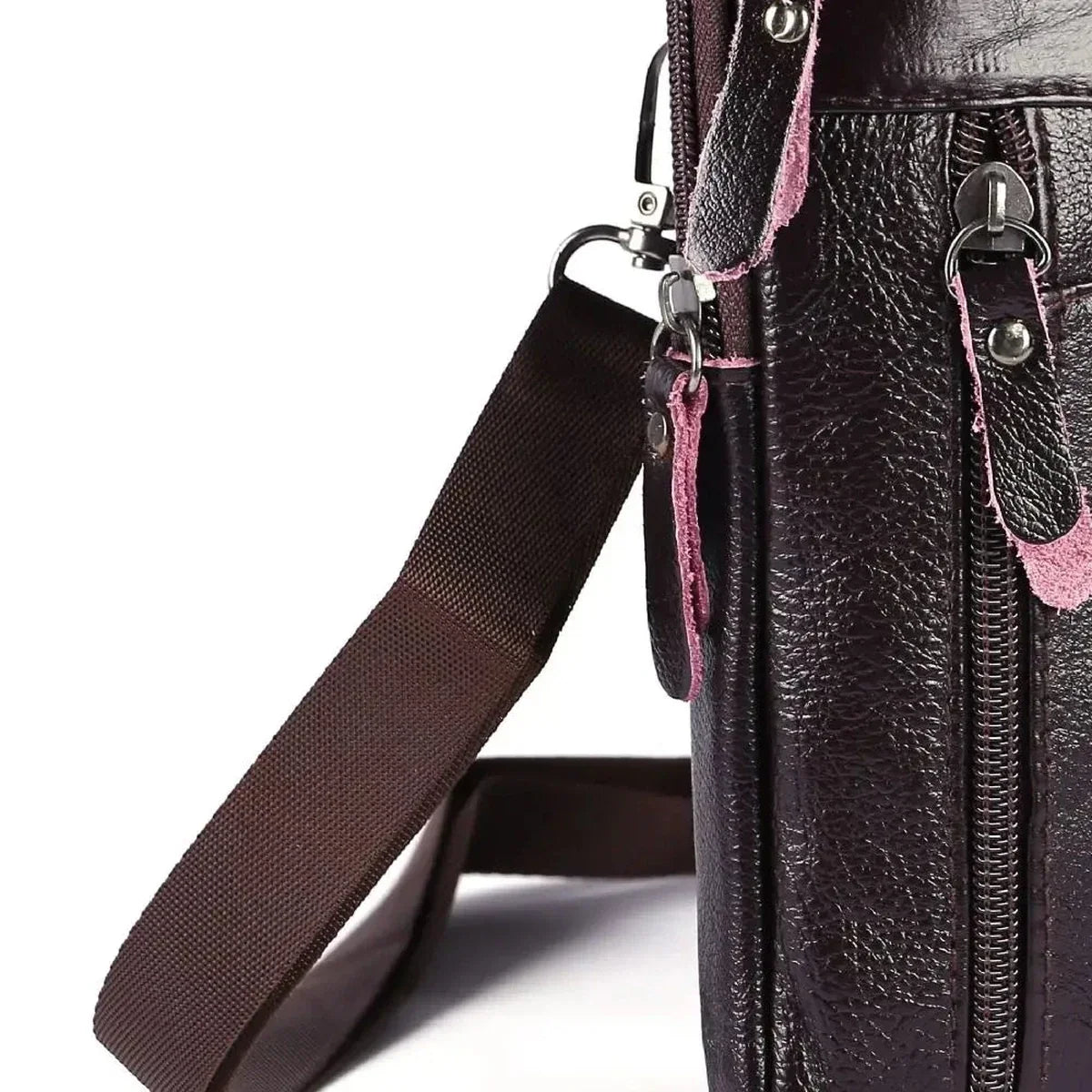 Leather Phone Pouch - Zip Front Crossbody Waist Bag