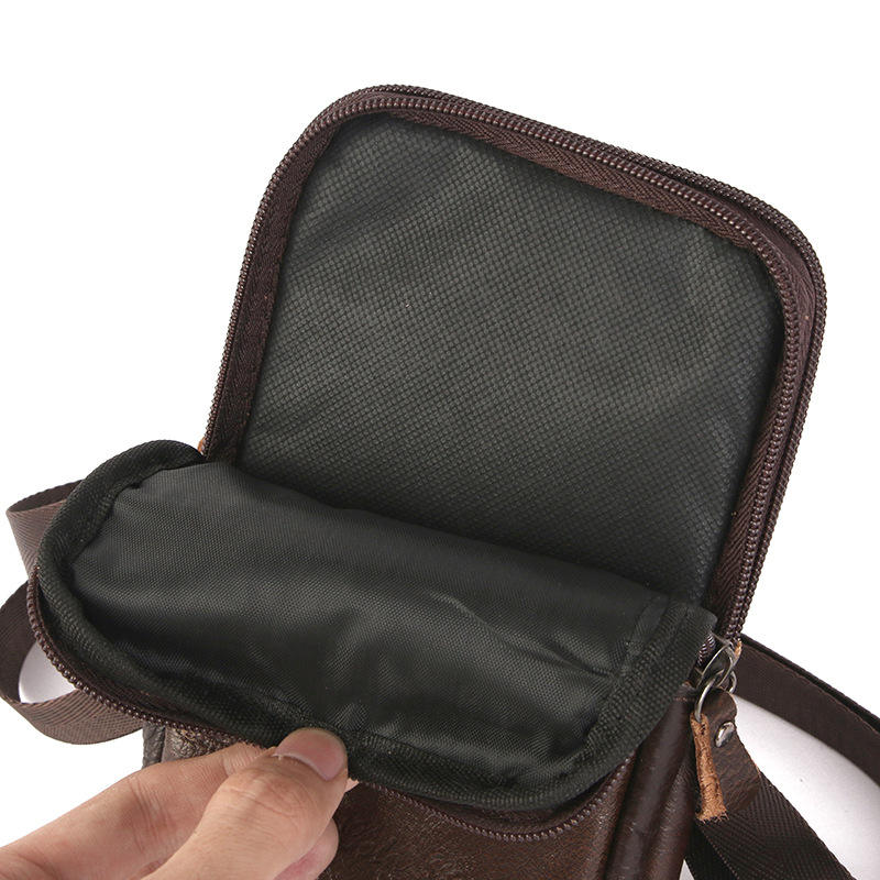 Leather Phone Pouch - Zip Front Crossbody Waist Bag