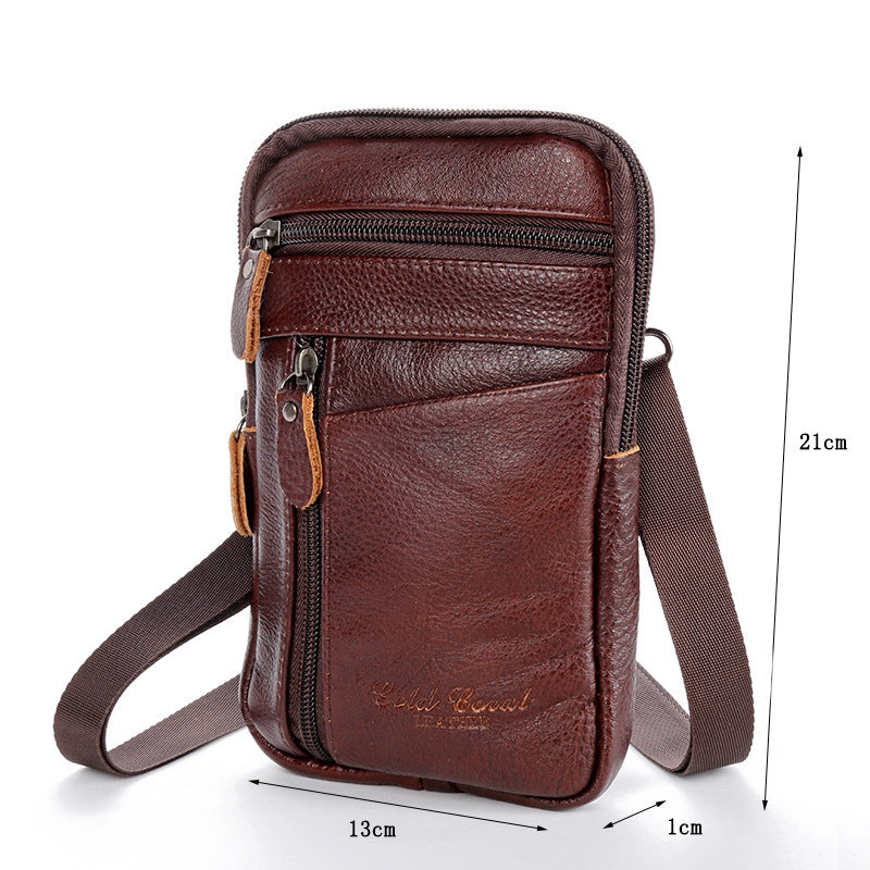 Leather Phone Pouch - Zip Front Crossbody Waist Bag