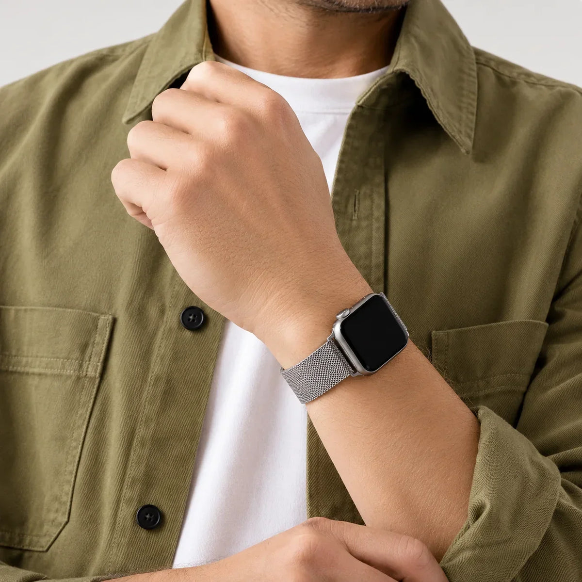 Magnetic Mesh Apple Watch Band - Stainless Steel Milanese Loop