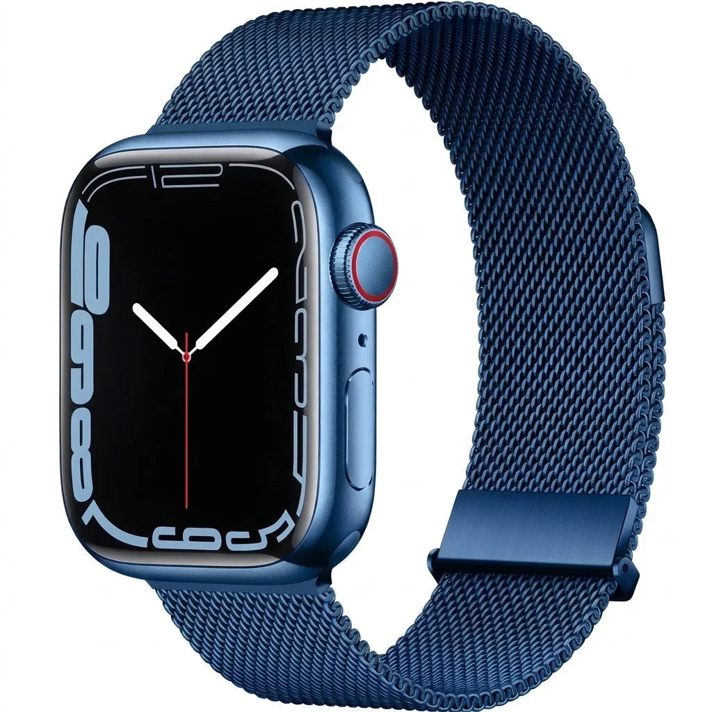 Magnetic Mesh Apple Watch Band - Stainless Steel Milanese Loop - Blue / Small: 38/40/41 mm, Series 10 42 mm