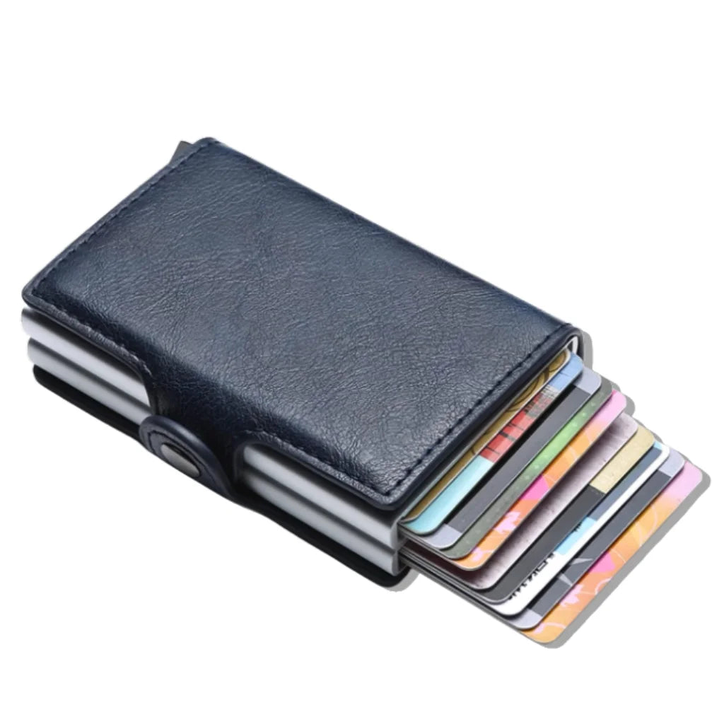 Men’s Aluminum Bifold Wallet - RFID Card Case with Cash Pocket