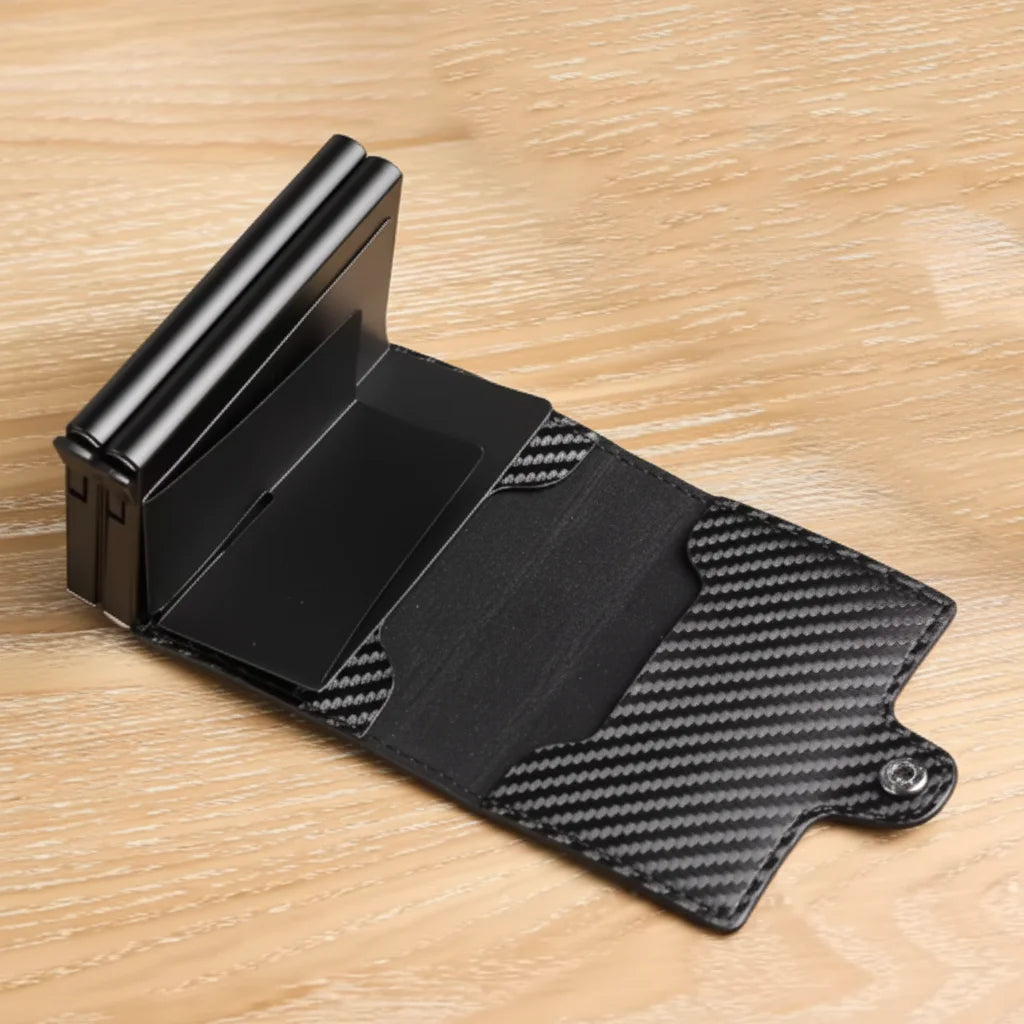 Men’s Aluminum Bifold Wallet - RFID Card Case with Cash Pocket