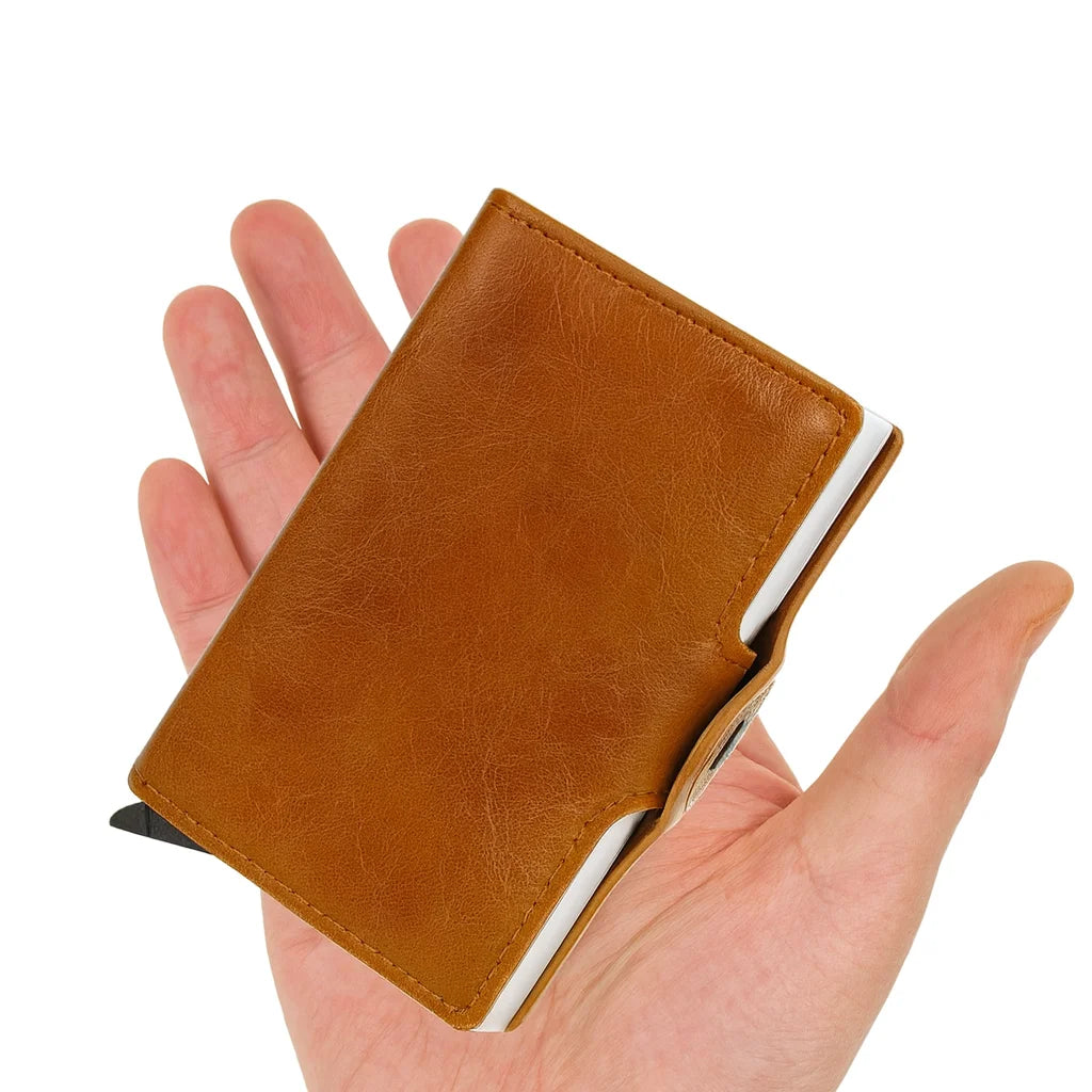Men’s Aluminum Bifold Wallet - RFID Card Case with Cash Pocket