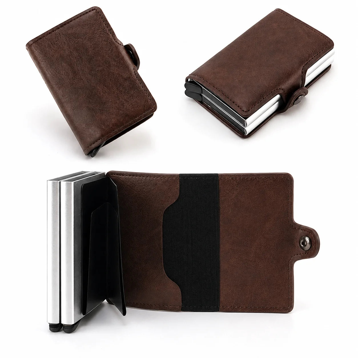 Men’s Aluminum Bifold Wallet - RFID Card Case with Cash Pocket
